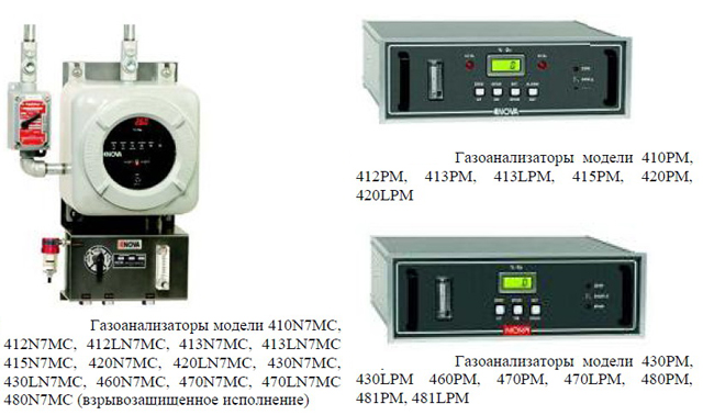 Газоанализаторы стационарные NOVA модели 410, 412, 412HP, 413, 413L, 415, 420, 420L, 430, 430L, 460, 460L, 470, 470L, 480, 481, 481L  (Nova Analytical Systems Inc)