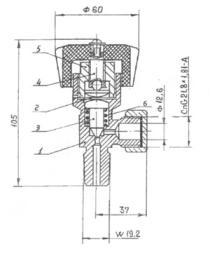 ВЕНТИЛЬ ЗАПОРНЫЙ ИЗ ЛАТУНИ ВЛ-16 (СХЕМА)